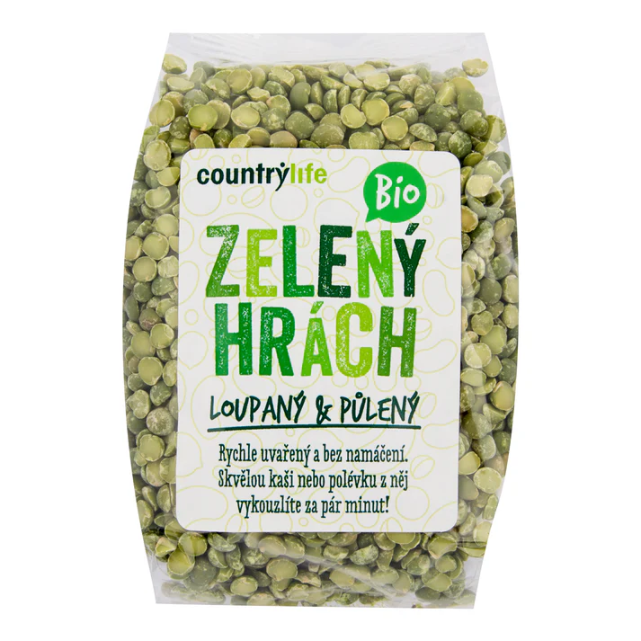 Hrách zelený půlený 500 g Country Life