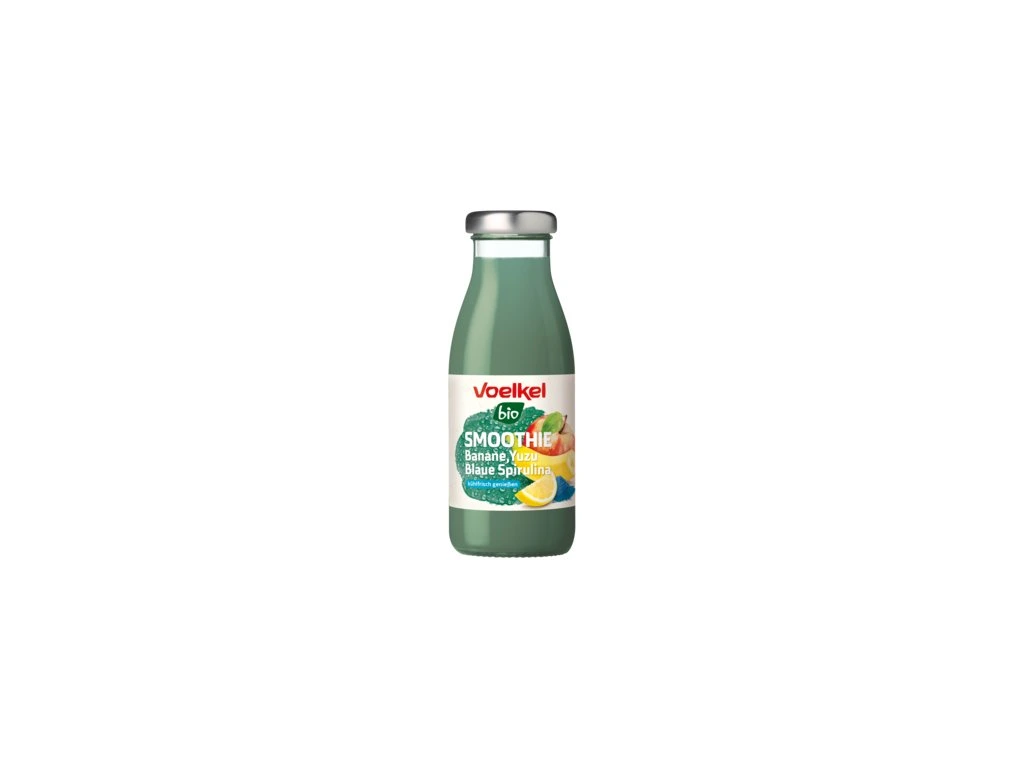 Smoothie banán, yuzu a modrá spirulina