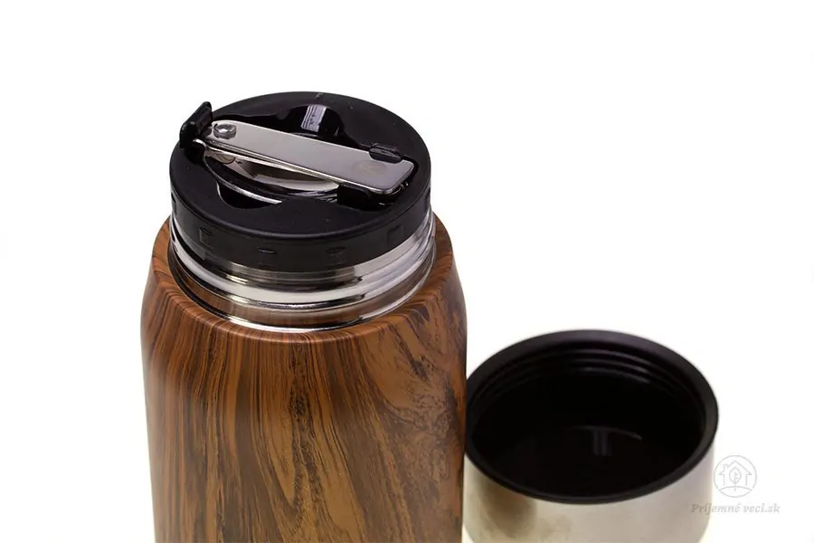 Termolahev s lžičkou - 700 ml - dřevo